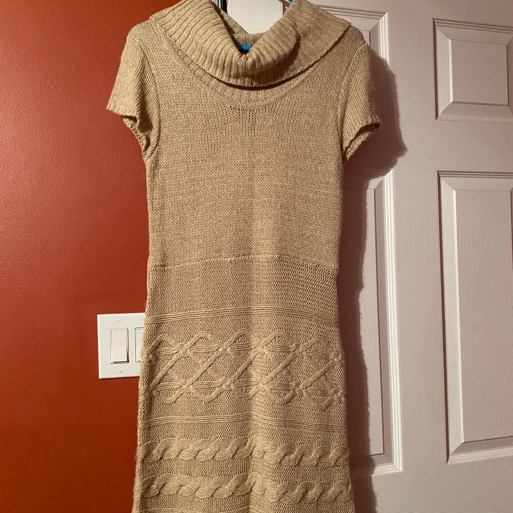 Beige sweater dress